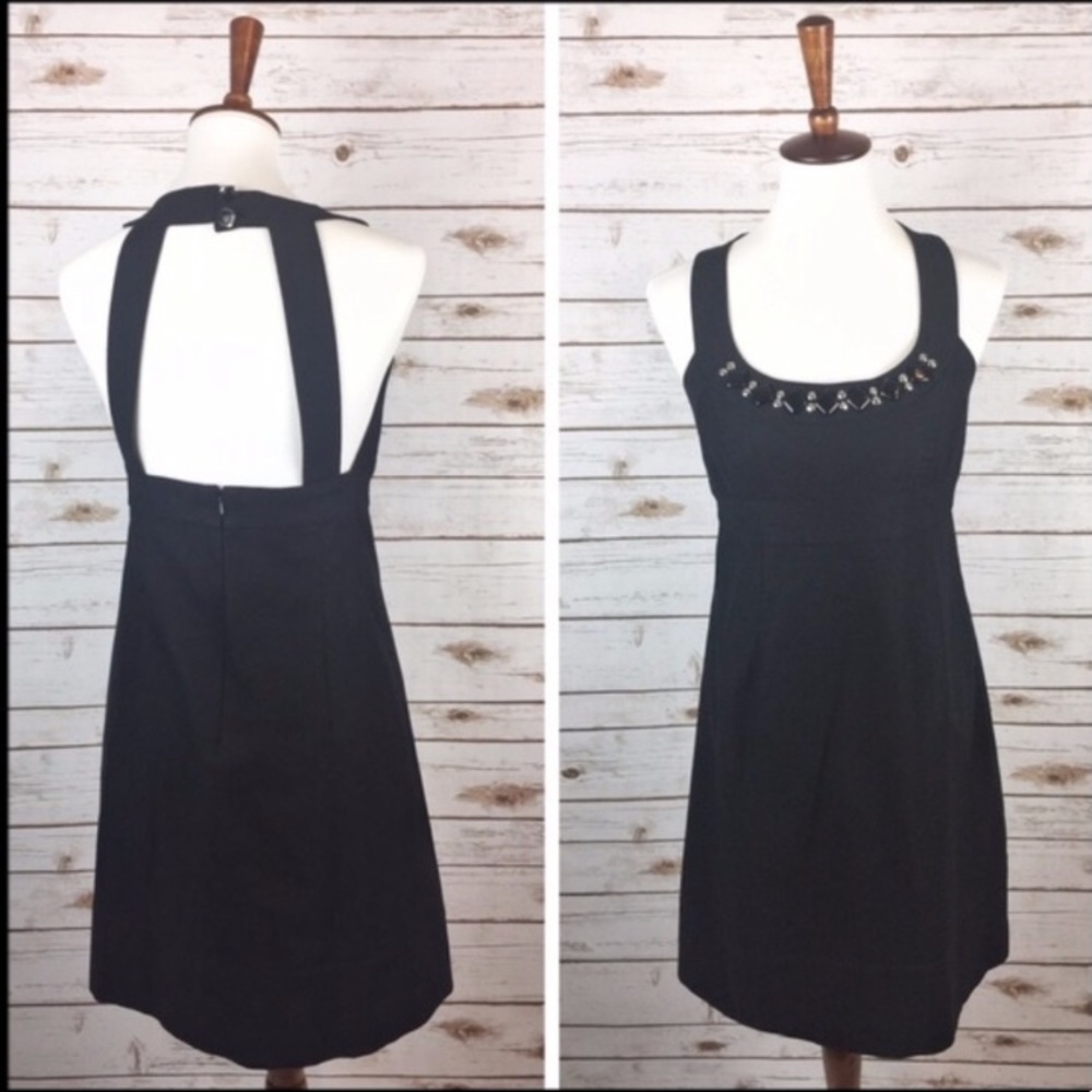 Shoshanna open back black dress